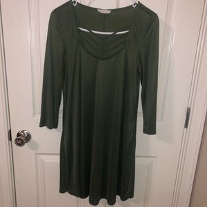 Boutique 3/4 sleeve olive green tunic